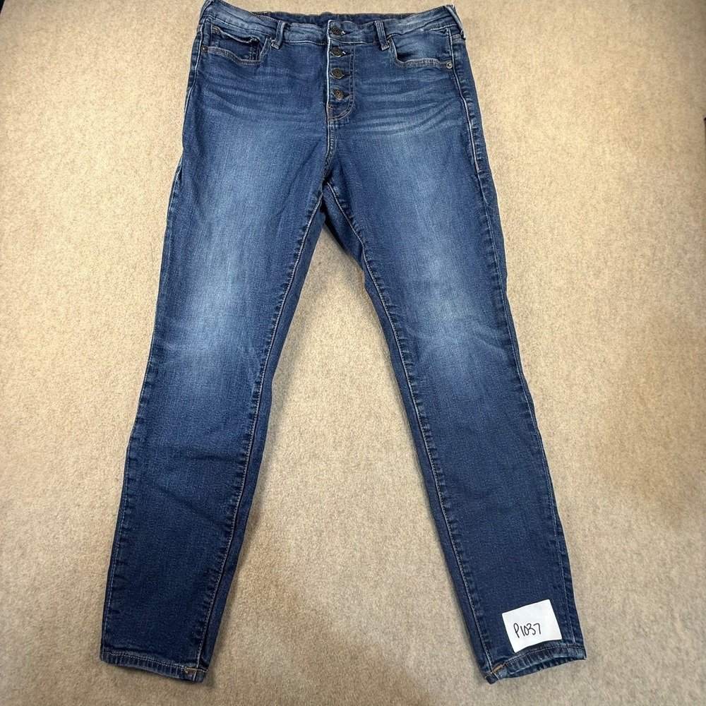 True Religion Halle High Rise Super Skinny Jeans Blue Button Fly Size 32